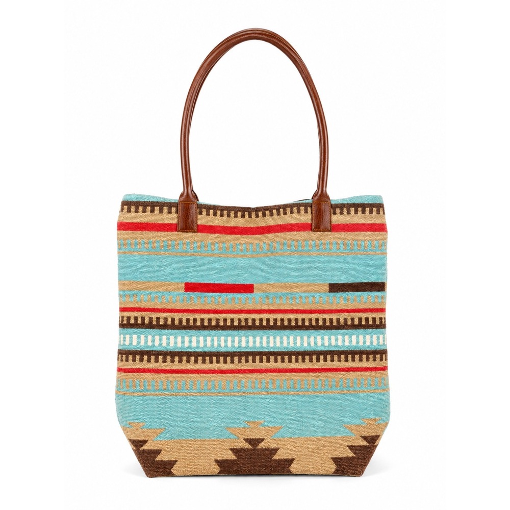 Pine Creek Vintage Y2K Southwestern Aztec Woven Boho Tote Shoulder Bag Purse